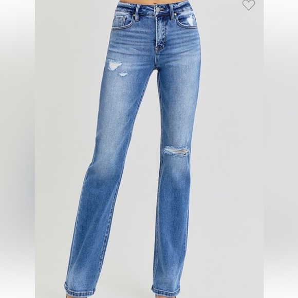 Risen High Rise Tummy Control Straight Leg jeans NWT - Picture 3 of 4